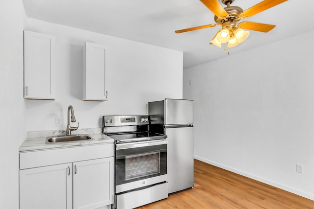 kitchen featuring white cabinetry, sink, and stainless steel appliances