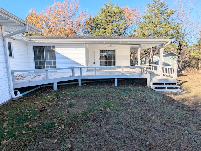 exterior space featuring a storage shed