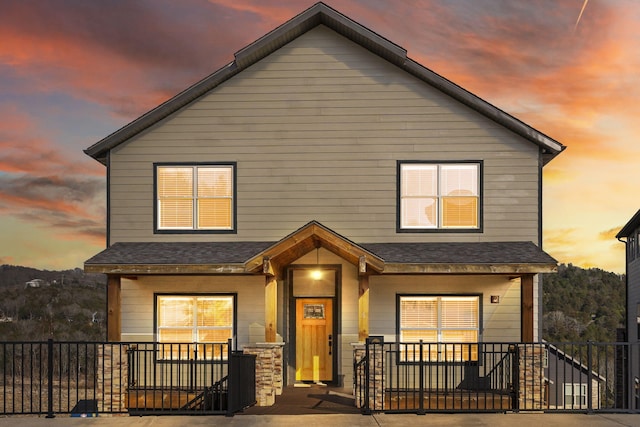 view of front of house with covered porch