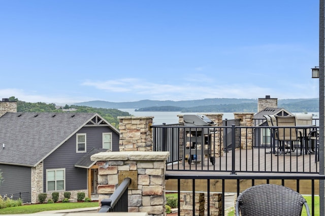 exterior space with a mountain view