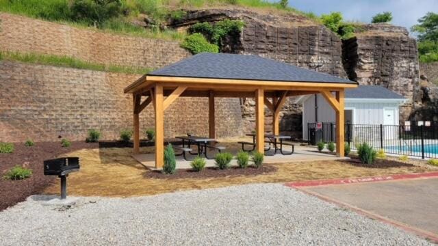 view of home's community featuring a gazebo and a patio area