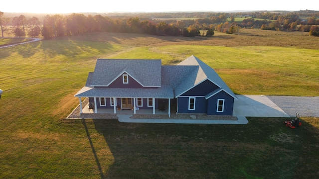 drone / aerial view featuring a rural view