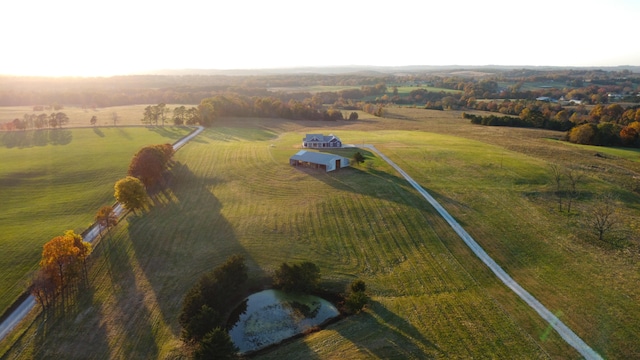 bird's eye view featuring a rural view