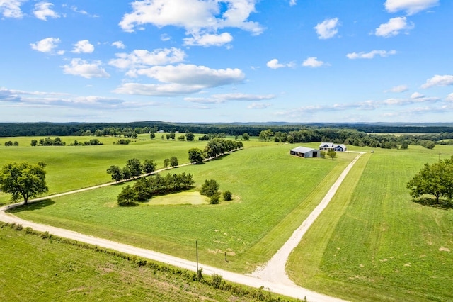 aerial view with a rural view