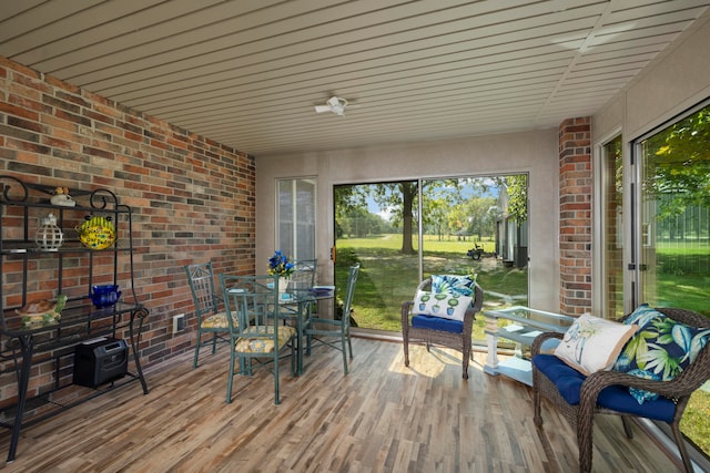 view of sunroom