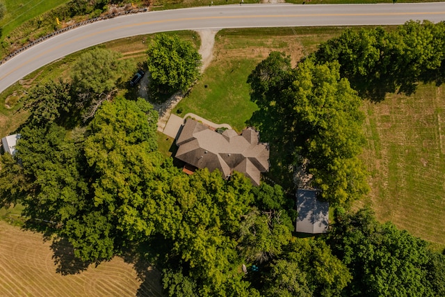 aerial view featuring a rural view