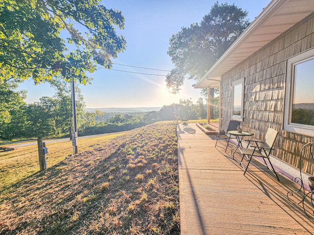 view of yard featuring a wooden deck