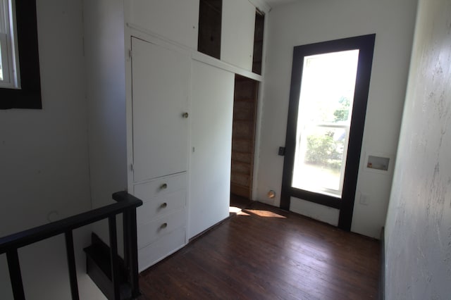 interior space featuring dark hardwood / wood-style flooring