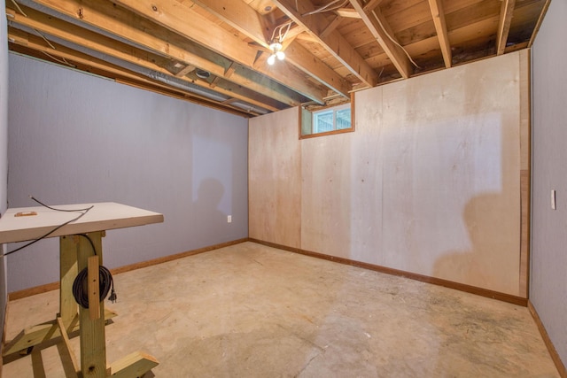 below grade area with baseboards