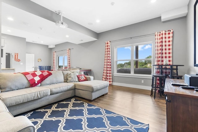 living room featuring hardwood / wood-style floors