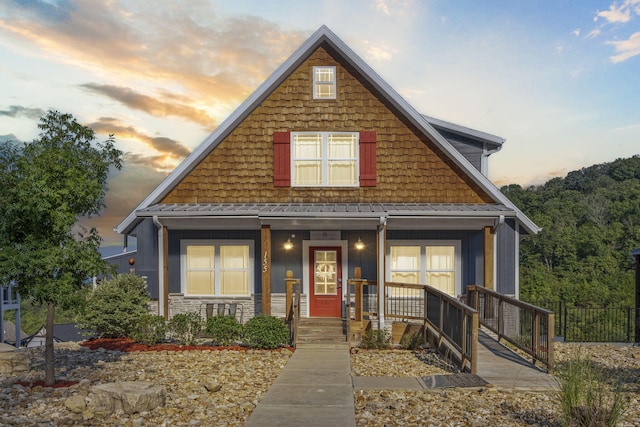 view of front of house with covered porch