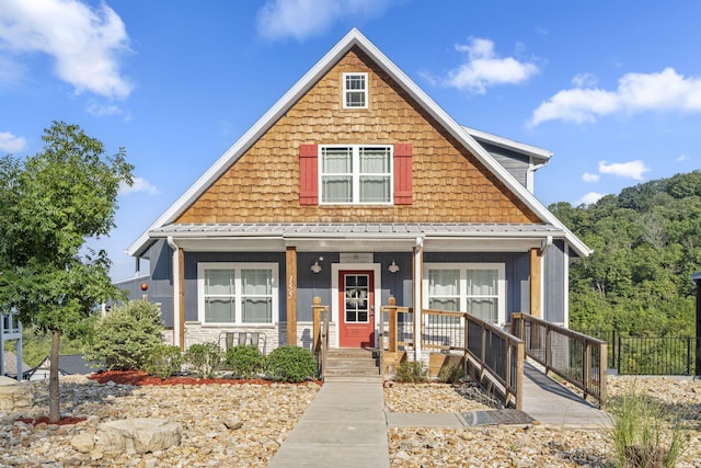 view of front of house featuring covered porch