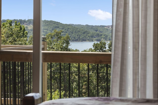 balcony with a water view