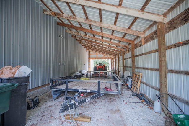 miscellaneous room featuring lofted ceiling