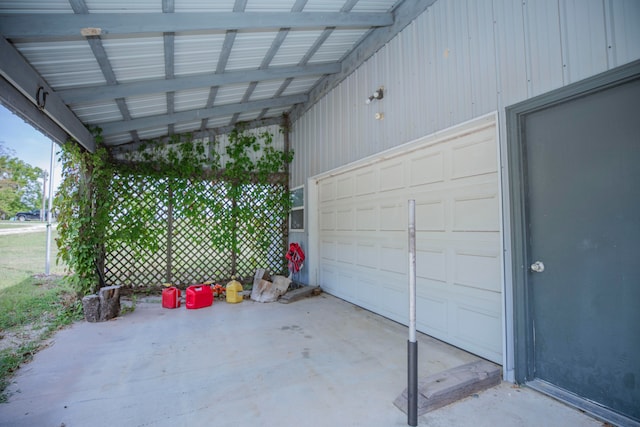 view of garage