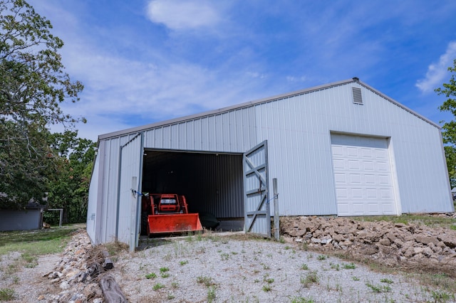 view of garage