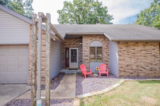 property entrance featuring a garage