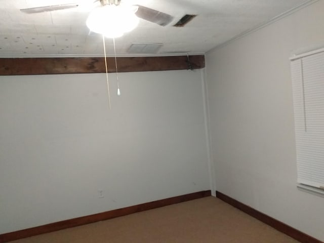 spare room with ceiling fan