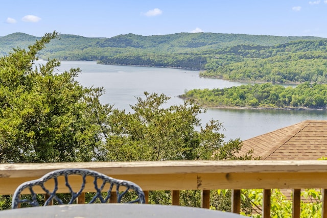 water view with a wooded view