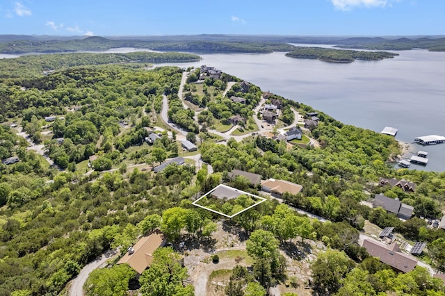 91 Blueview Ln, Kimberling City, MO 65686 - birds eye view of property with a view of trees and a water view
