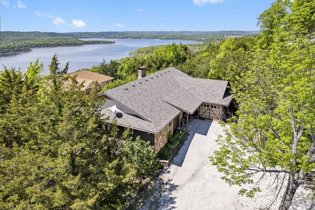 91 Blueview Ln, Kimberling City, MO 65686 - birds eye view of property featuring a view of trees and a water view