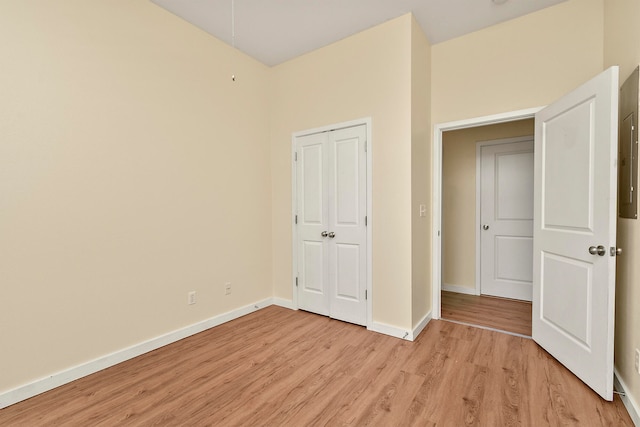 unfurnished bedroom featuring light hardwood / wood-style floors