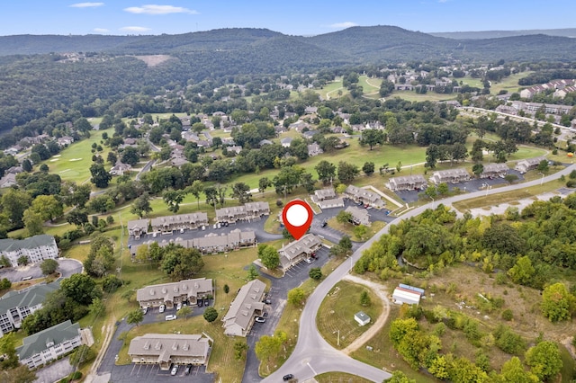 bird's eye view with a mountain view