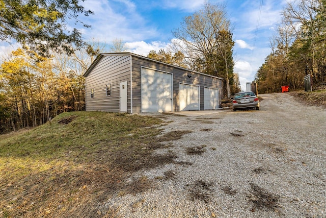 view of garage