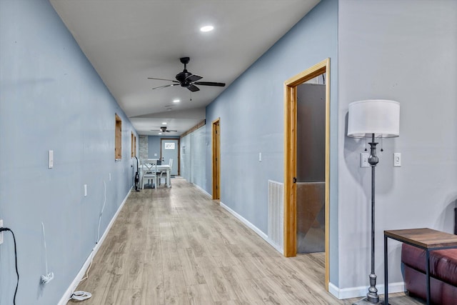 hall featuring light hardwood / wood-style floors