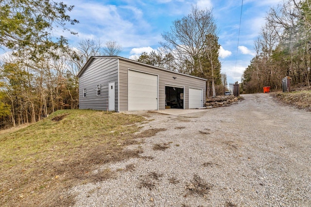 view of garage