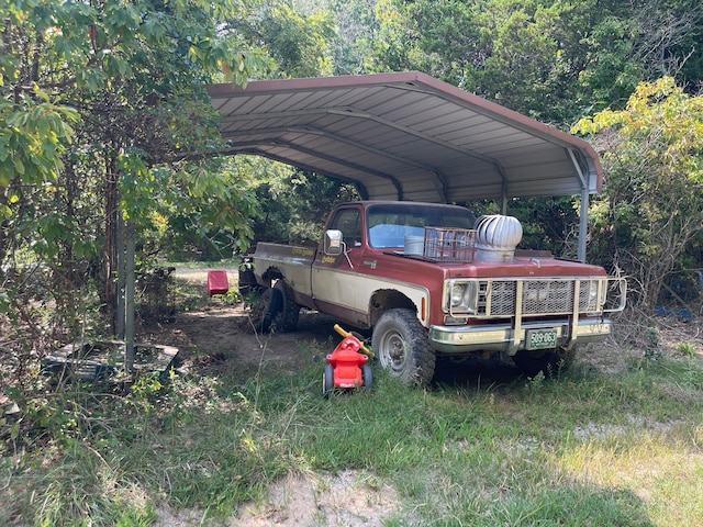 view of car parking with a carport