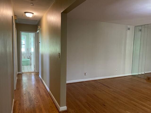 hall featuring wood-type flooring