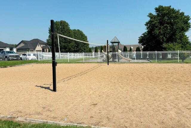 view of community featuring volleyball court