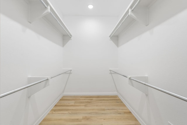 spacious closet featuring light wood finished floors