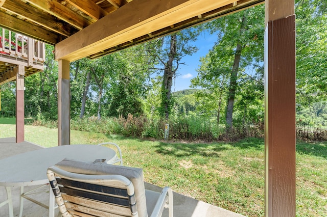 view of yard featuring a patio