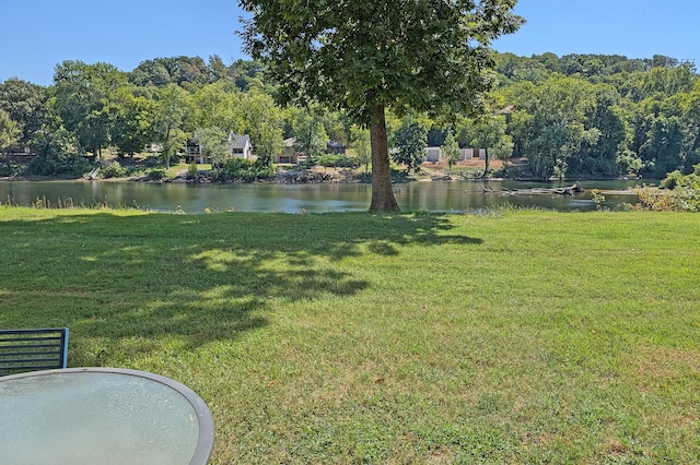 view of yard featuring a water view