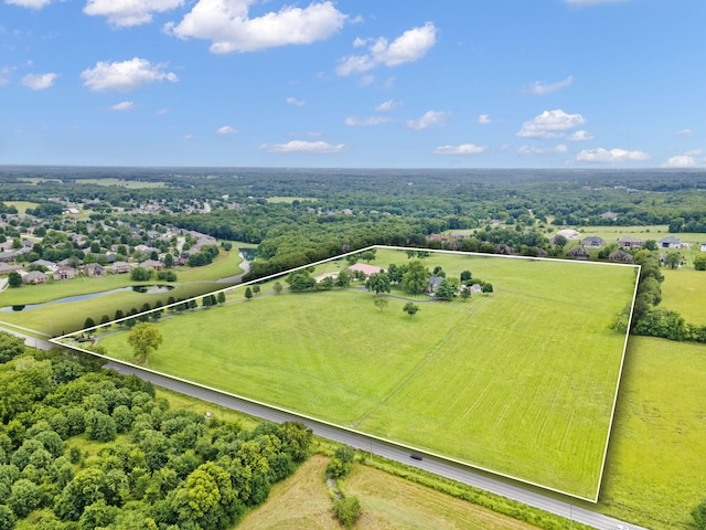 drone / aerial view featuring a rural view