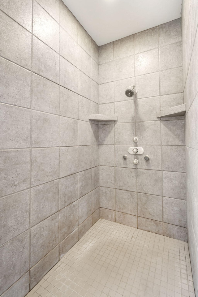 bathroom featuring a tile shower