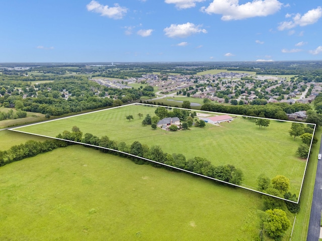 bird's eye view featuring a rural view