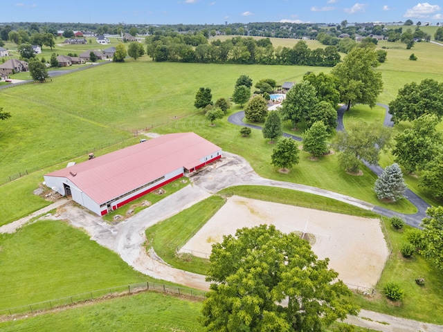 aerial view featuring a rural view