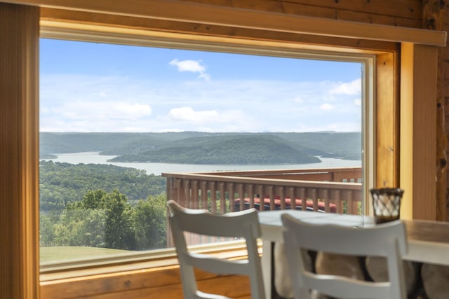 balcony with a water view