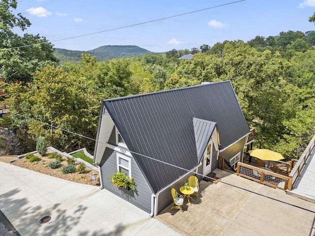 exterior space featuring a mountain view