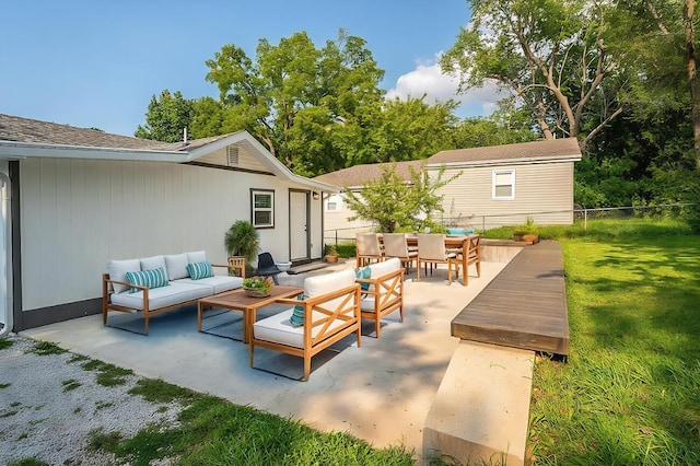 view of patio with outdoor lounge area