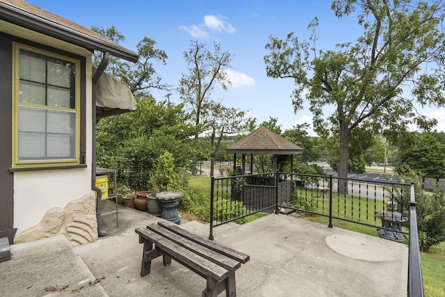 view of patio / terrace with a gazebo