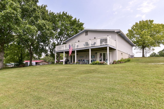 22016 Waters Edge Dr, Shell Knob, MO 65747 - view of front of house with a front yard and a deck