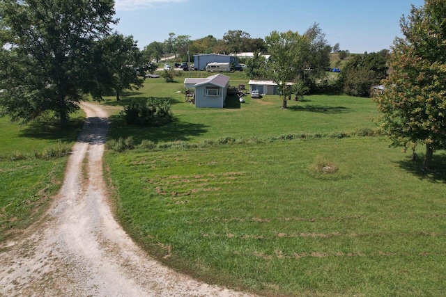 drone / aerial view with a rural view