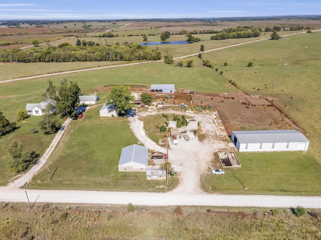 aerial view with a rural view