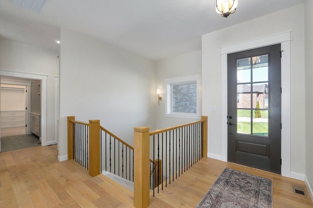 entryway with light wood-type flooring