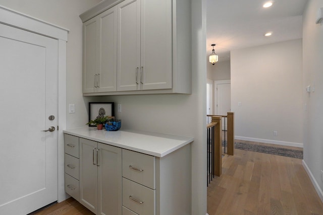 kitchen with light hardwood / wood-style flooring