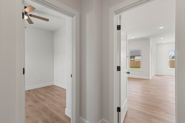 hallway featuring light hardwood / wood-style flooring